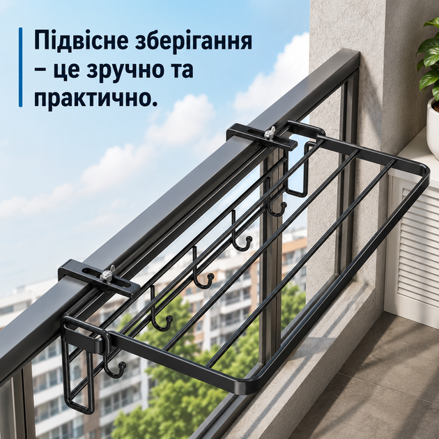 Сушарка на радіатор для одягу та рушників 55 × 21 см RD-65 чорна - зображення 4