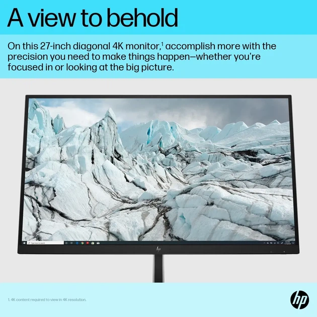 Монітор 27" 16:9 4K UHD (3840 x 2160) IPS 350 nits HDMI; USB-C; DisplayPort 1 RJ-45 HP E27K G5 4K USB-C MNTR HP (6N4C4AA) - Фото 4 Монітор 27" 16:9 4K UHD (3840 x 2160) IPS 350 nits HDMI; USB-C; DisplayPort 1 RJ-45 HP E27K G5 4K USB-C MNTR HP (6N4C4AA) - зображення 4