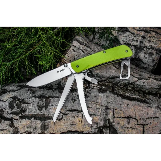 Багатофункціональний ніж Ruike Trekker LD43, (8.5 см) 12C27 / G10 зелений, 15 інстр. - изображение 7