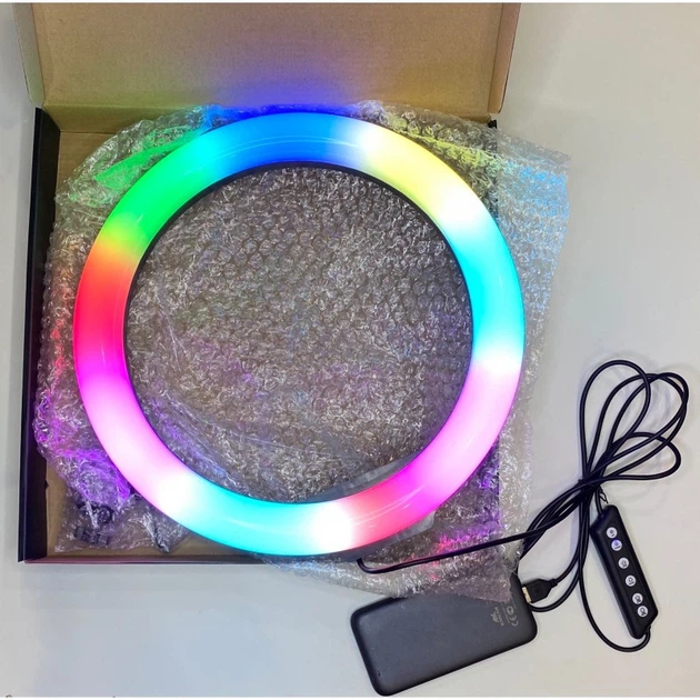 Кільцева світлодіодна лампа RGB 30 см із кріпленням для телефону - изображение 3