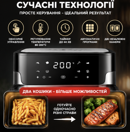 Аерогриль Zepline ZP-109A 12л 4200Вт з led управлінням - изображение 2