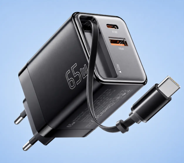 Зарядное устройство с выдвижным кабелем Type-C Essager ES-CD49 USB-A, USB-C 65W - Фото 1 Зарядное устройство с выдвижным кабелем Type-C Essager ES-CD49 USB-A, USB-C 65W - изображение 1