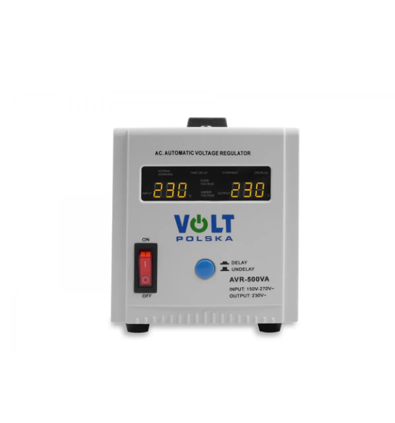 Релейний стабілізатор Volt Polska 150-270 В регулятор напруги AVR 500VA 350 Вт для побутової техніки 230 В захисний мережевий фільтр 50 Гц від перенапруги перешкод комп'ютера телевізора генератора - зображення 5