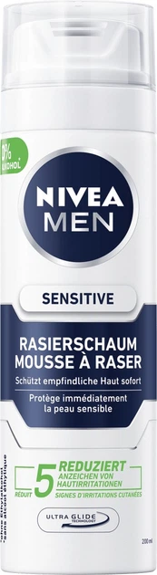 Піна для гоління для чутливої шкіри NIVEA MEN, 200 мл - Фото 1 Піна для гоління для чутливої шкіри NIVEA MEN, 200 мл - изображение 1
