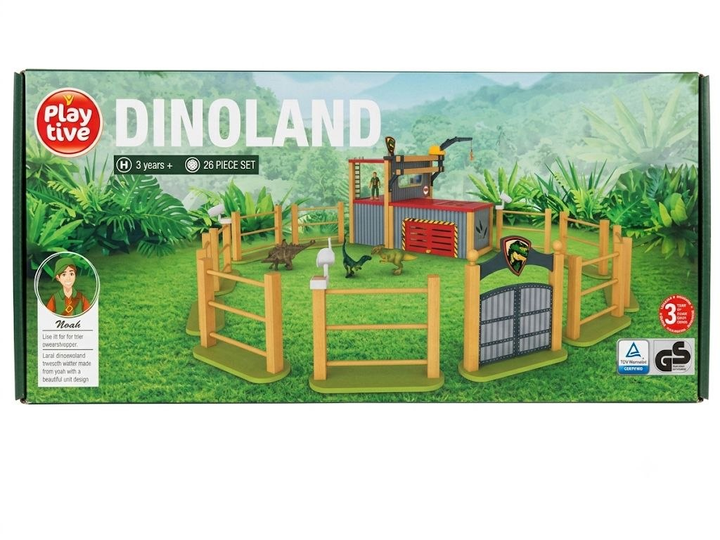Деревянный парк динозавров PLAYTIVE Jurassic World – большой игровой набор с фигурками и аксессуарами. - изображение 6