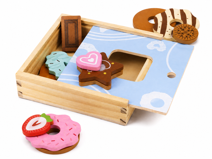 Деревянный игровой набор Lupilu Cookie Box - коробка с печеньем, 13 предметов, от 2 лет - Фото 1 Деревянный игровой набор Lupilu Cookie Box - коробка с печеньем, 13 предметов, от 2 лет - изображение 1