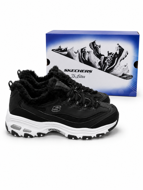 Кроссовки подростковые Skechers D'Lites черные на шнуровке 35.5 (6931838023548) (22.5 см) - изображение 5
