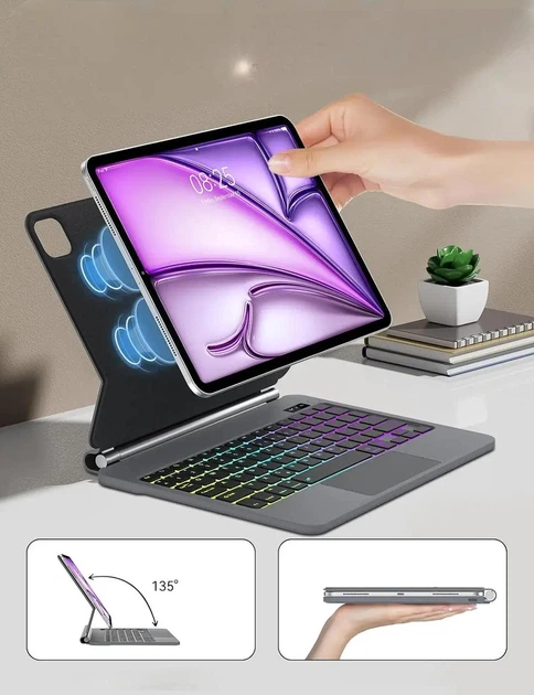 Чохол-Клавіатура ADEMALL Magic Keyboard для iPad Air 13 дюймів - Уценка - изображение 3