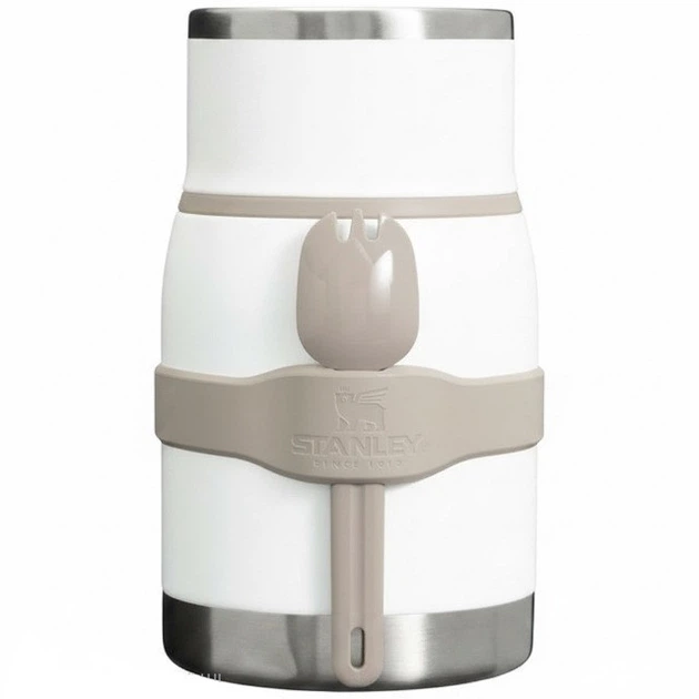 Термос для еды с ложкой 710 мл Stanley Adventure To-Go Food Jar сохранением температуры до 10 часов, из нержавеющей стали, белый - Фото 1 Термос для еды с ложкой 710 мл Stanley Adventure To-Go Food Jar сохранением температуры до 10 часов, из нержавеющей стали, белый - изображение 1