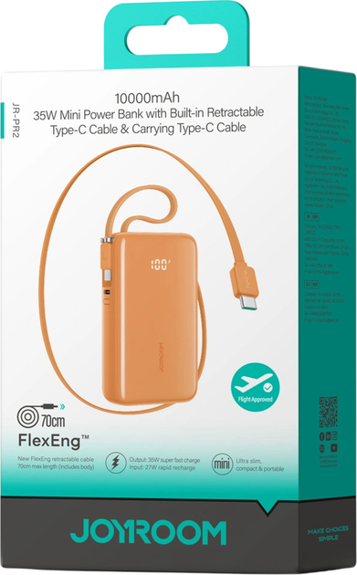 Powerbank JOYROOM JR-PR2L 10000mAh 35W Orange (6956116781989) - obraz 2