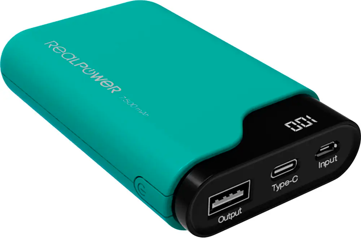 Powerbank RealPower PB-7500C 7500 mAh Blue (4040895004277) - obraz 2