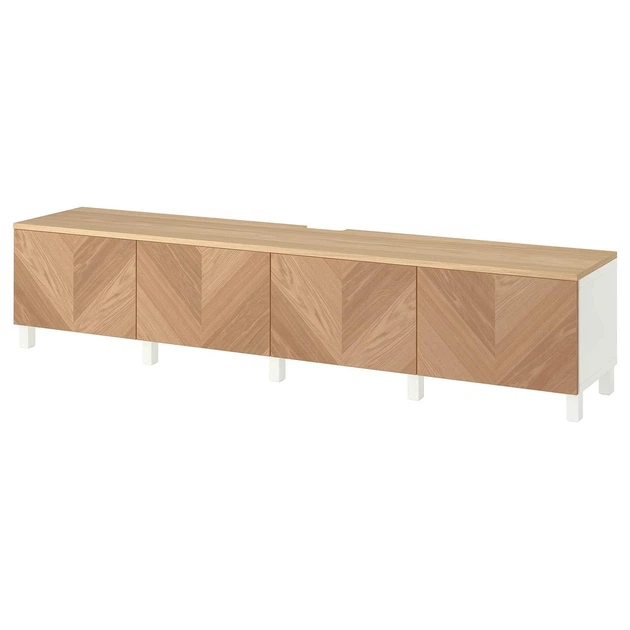 Стіл TV з дверцятами ІКЕА BESTÅ 240x42x50 см Stubbarp і дуб (s89622963) - Фото 1 Стіл TV з дверцятами ІКЕА BESTÅ 240x42x50 см Stubbarp і дуб (s89622963) - изображение 1
