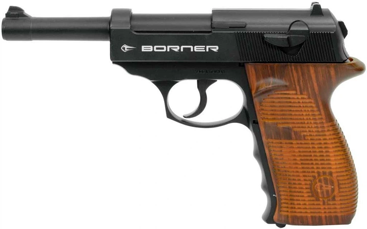Пневматичний пістолет Borner C41 4.5мм з кулями 100 шт та балонами 2 шт — металева CO2-копія Walther P38 - Фото 4 Пневматичний пістолет Borner C41 4.5мм з кулями 100 шт та балонами 2 шт — металева CO2-копія Walther P38 - изображение 4