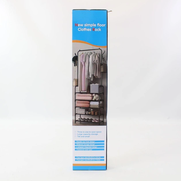 Підлогова вішалка для одягу 178х60х26см, Clothes Rack Up, Чорна - изображение 3