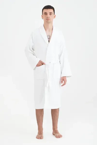 Халат махровый unisex Lotus Home - Basic Line white 3XL - изображение 3