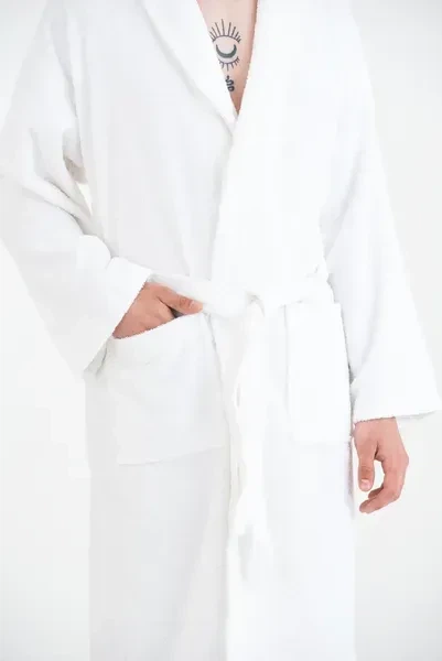Халат махровый unisex Lotus Home - Basic Line white 3XL - изображение 10