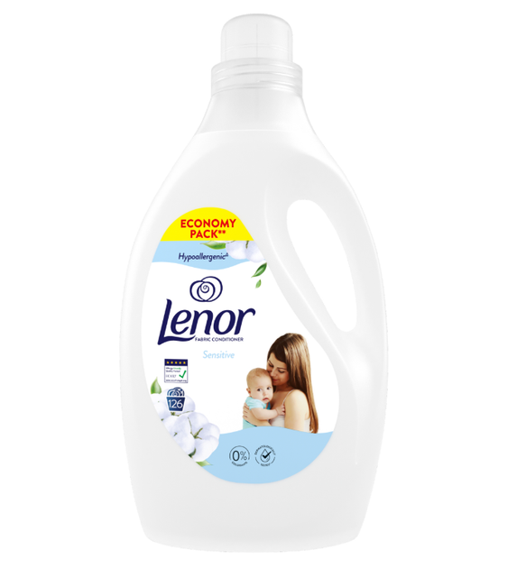 Кондиціонер для білизни Lenor Для чутливої шкіри 126 циклів прання 2.65 л - Фото 1 Кондиціонер для білизни Lenor Для чутливої шкіри 126 циклів прання 2.65 л - зображення 1