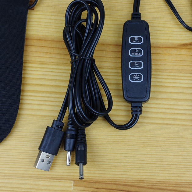 Надійні устілки з підігрівом від usb (ЮСБ) з регулюванням температури на кабелі (розмір 41-46/25-28,5 см) - зображення 3
