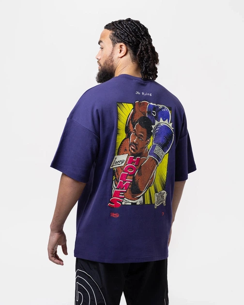 Футболка Ring x BOXRAW Larry Holmes Oversized Фіолетова - Фото 1 Футболка Ring x BOXRAW Larry Holmes Oversized Фіолетова - изображение 1
