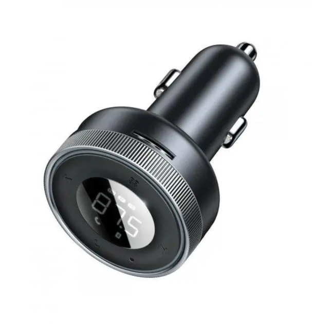 FM-трансмітер Baseus CCLH-01 Bluetooth 5.0 MP3 Hands Free 2×USB 3.4A, чорний - Фото 1 FM-трансмітер Baseus CCLH-01 Bluetooth 5.0 MP3 Hands Free 2×USB 3.4A, чорний - зображення 1