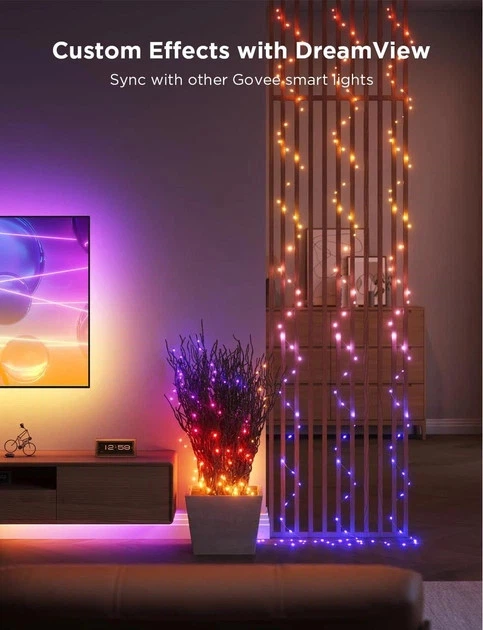 Гирлянда светодиодная Govee 20 м RGBIC, 200 LED, IP65, управление через приложение - изображение 5