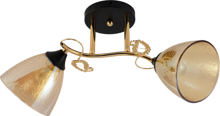 Потолочная люстра INTEREES XA1321B/2 Gold+Black на 2 плафонов - изображение 2