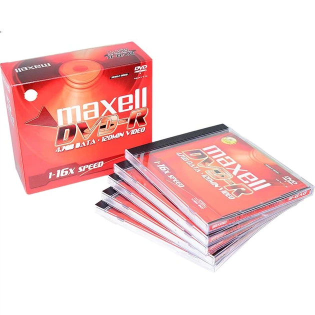 Диски Maxell DVD-R для записи, чистые оптические носители, скорость 16x, 4,7 ГБ, серия «Офис», 5 дисков в коробке. - Фото 3 Диски Maxell DVD-R для записи, чистые оптические носители, скорость 16x, 4,7 ГБ, серия «Офис», 5 дисков в коробке. - изображение 3