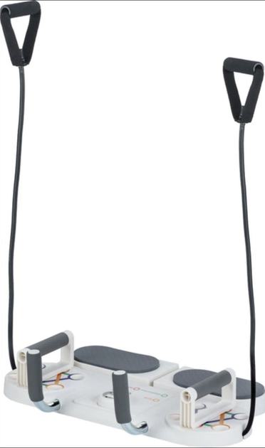 Доска для отжиманий Gymtek Multi Push Up 3-в-1 до 150 кг с эспандерами и таймером Складной тренажер для груди плеч спины кора Фитнес-платформа для домашних тренировок - изображение 9