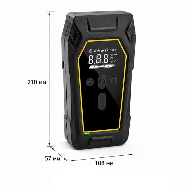 Пусковий пристрій K5 4000A Автомобільний Jump Starter 12V з компресором 150 PSI, Power Bank 16000 мАч та LED-ліхтарем - изображение 7