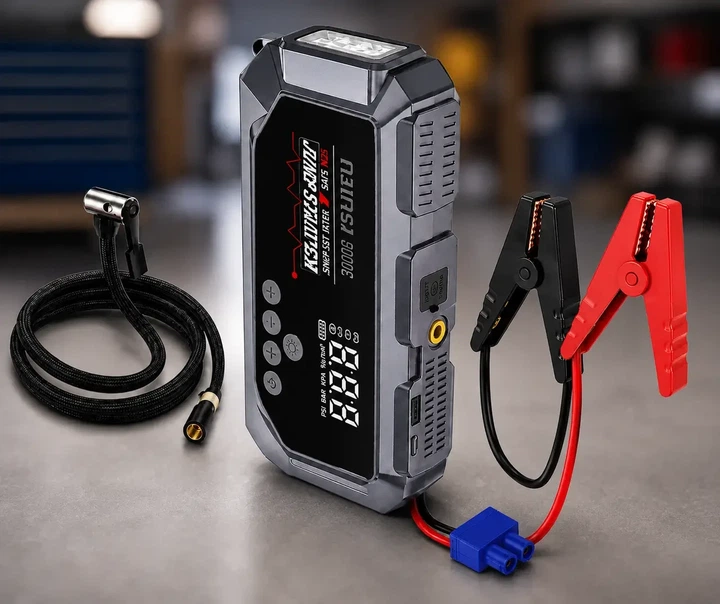 Пускозарядное устройство K3 с компрессором 150 PSI автозапуск двигателя Power Bank автомобильный пусковой - изображение 2