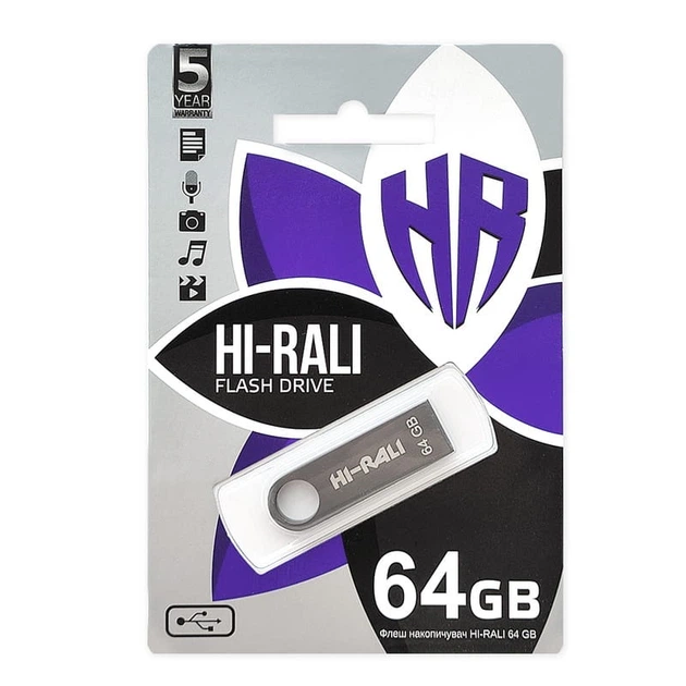 Флеш-накопитель USB Hi-Rali Shuttle Series 64 ГБ Чёрный (HI-64GBSHBK) - изображение 2