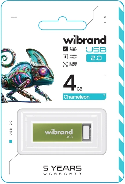 Флеш-накопитель Wibrand 4 ГБ USB 2.0 зелёный (WI2.0/CH4U6LG) - изображение 2