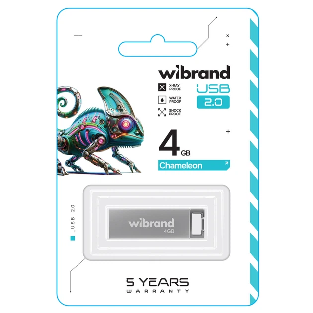 Флеш-накопитель Wibrand Chameleon 4 ГБ USB 2.0 Серебристый (WI2.0/CH4U6S) - изображение 2