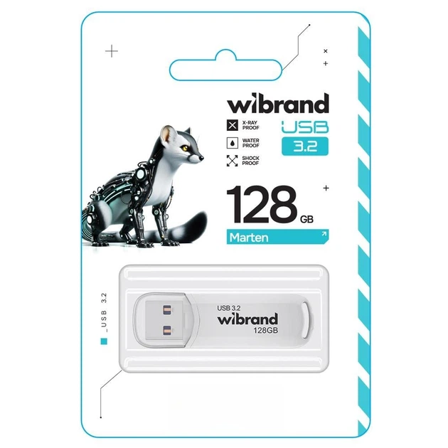 Флеш-память USB Wibrand 128 ГБ USB 3.2 Gen 1 белая Marten (WI3.2/MA128P10W) - изображение 3