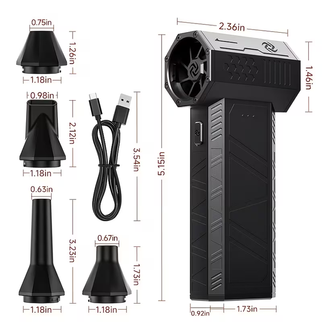 Акумуляторний турбовентилятор-повітродувка X3mini-PRO 150 000 RPM (2×2500 mAh) — Портативний акумуляторний турбовентилятор для чищення ПК, авто та сушіння - Фото 5 Акумуляторний турбовентилятор-повітродувка X3mini-PRO 150 000 RPM (2×2500 mAh) — Портативний акумуляторний турбовентилятор для чищення ПК, авто та сушіння - зображення 5