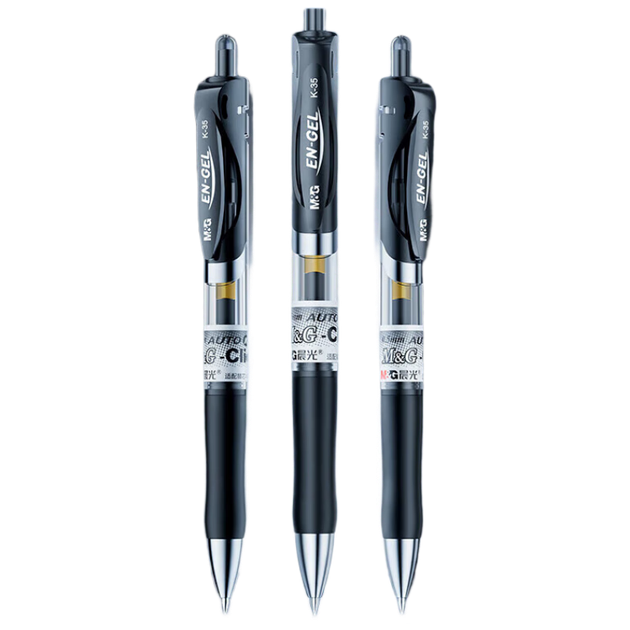 Гелевая ручка M&G Stationery K35 с выдвижным стержнем, студенческая, 1.0, черная, для подписи, деловой стиль, чернила специально для экзаменов, канцелярские товары, черная, 12 ручек в коробке K3566A - изображение 4