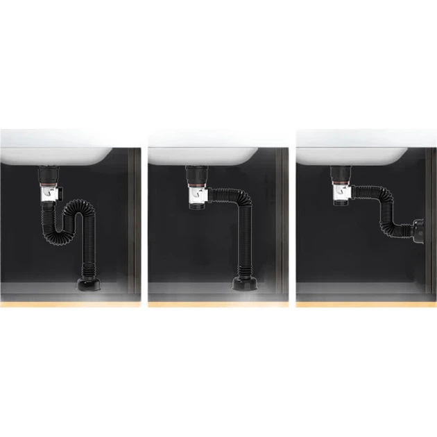 Комплект для слива раковины KEGOO Large Bounce Drain Kit, горизонтальная сливная труба для раковины, защита от запахов и насекомых K5044 - изображение 2