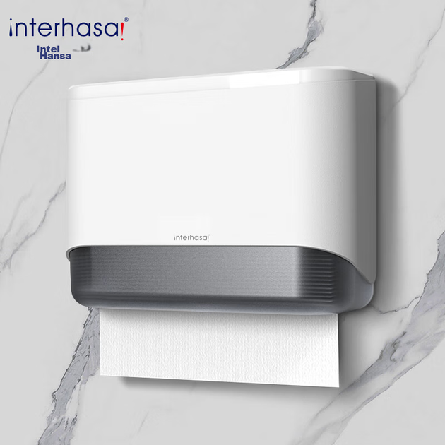 Настенный диспенсер для бумажных полотенец Interhasa! E6012, держатель для туалетной бумаги, коробка для салфеток в ванной комнате, не требует сверления. - изображение 4