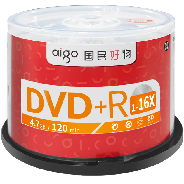 Чистий/записуваний диск Aigo DVD+R 4.7 ГБ 16x швидкість, упаковка 50 шт. - Фото 4 Чистий/записуваний диск Aigo DVD+R 4.7 ГБ 16x швидкість, упаковка 50 шт. - зображення 4