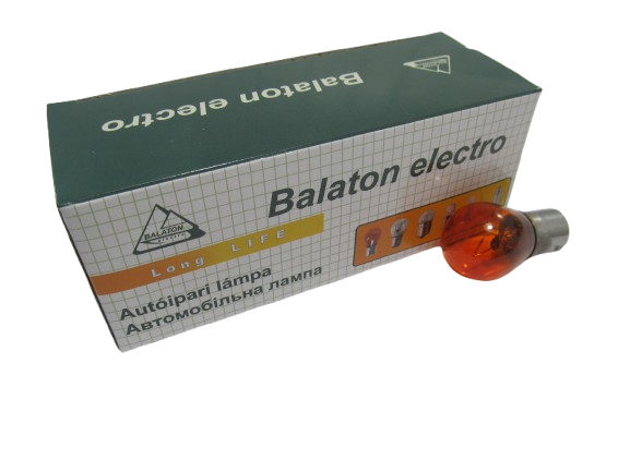 Лампа 12V PY21W, цоколь BAU15S BALATON повороты, 1 контактная оранжевая, 21 Вт, патрон со смещением (60147) - изображение 3
