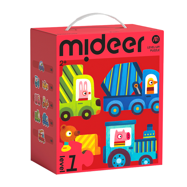 Головоломка MiDeer Advanced Puzzle, бумажный пазл с крупными деталями для малышей, уровень 1 - Животные и транспорт (версия с сумкой для хранения), подарок для детей. - изображение 2