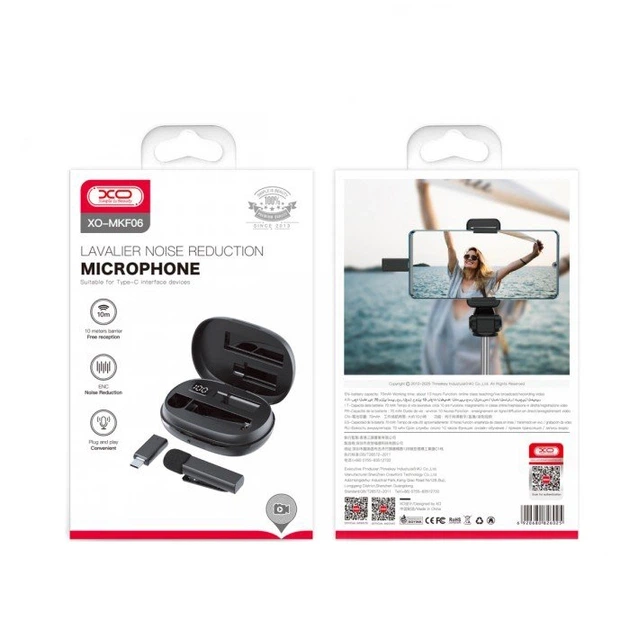 Микрофон XO USB Type-C с шумоподавлением 40 дБ Черный (MKF06) - изображение 3