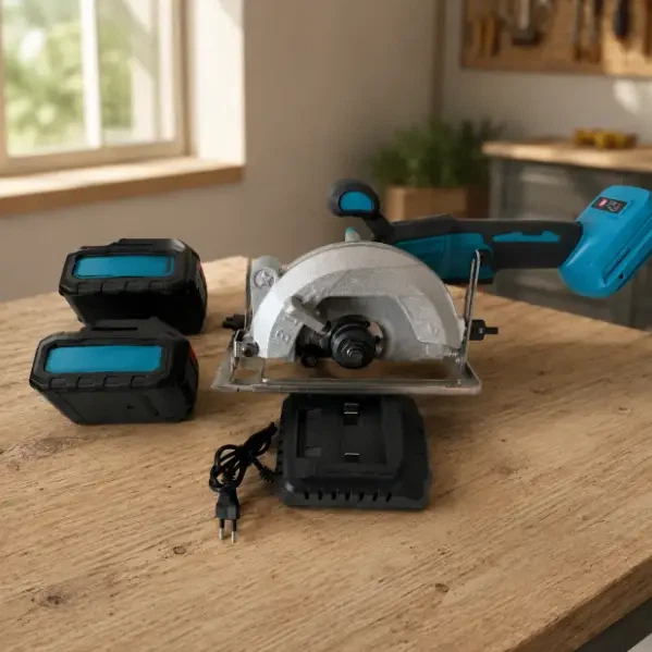 Ручна дискова пила Makita HS7010 акумуляторна 48 В 5 А·год диск 125 мм 10800 об/хв для розпилювання дерева фанери ДСП ОСБ та дощок з 2 АКБ і зарядним пристроєм - зображення 7