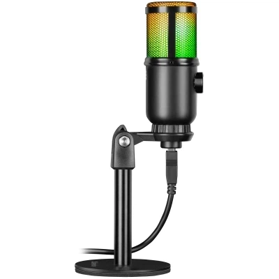 Микрофон Defender Glow GMC 400 конденсаторный USB с RGB-подсветкой Черный (64640) - изображение 6