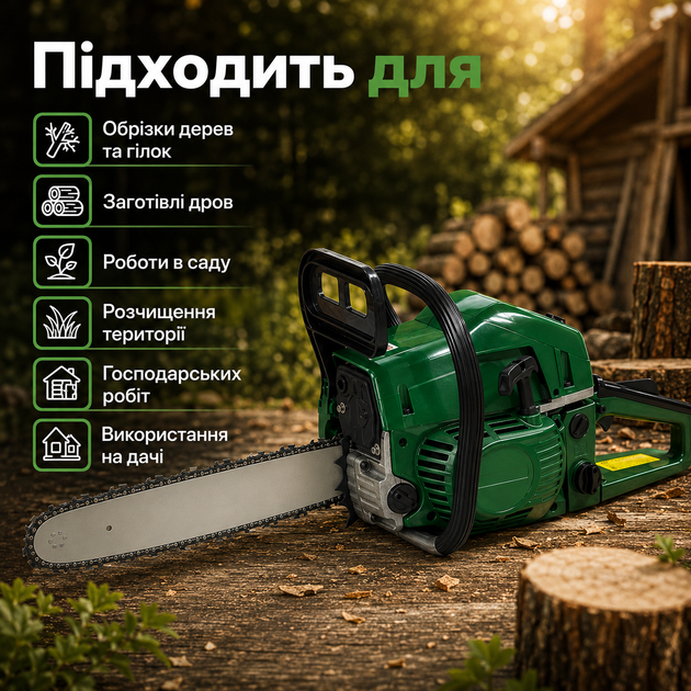 Бензопила Krafftec 6500 Вт 58 см³ цепная с шиной 450 мм и легким запуском - изображение 4