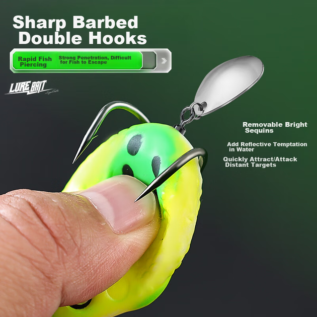 Набор приманок Taiyu Leiwala Lure Pre-Rigged Eight-Shaped Ring Set для ловли черной рыбы, специализированные аксессуары для приманок, искусственная приманка-лягушка для дальнего заброса. - Фото 7 Набор приманок Taiyu Leiwala Lure Pre-Rigged Eight-Shaped Ring Set для ловли черной рыбы, специализированные аксессуары для приманок, искусственная приманка-лягушка для дальнего заброса. - изображение 7