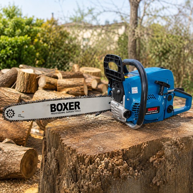 Бензиновая бензопила BOXER BX-102 5.9 кВт 7.9 л.с. двухтактный двигатель с комплектом - изображение 2