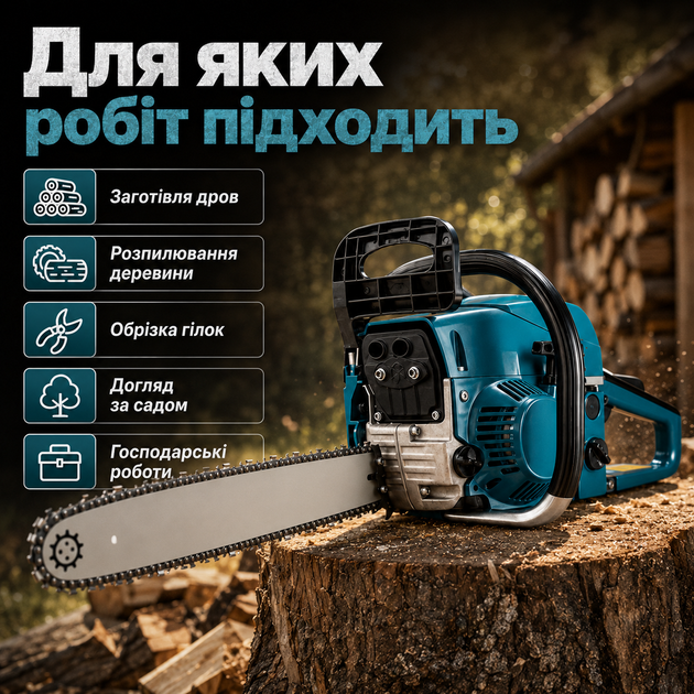 Бензиновая бензопила BOXER BX-102 5.9 кВт 7.9 л.с. двухтактный двигатель с комплектом - изображение 4