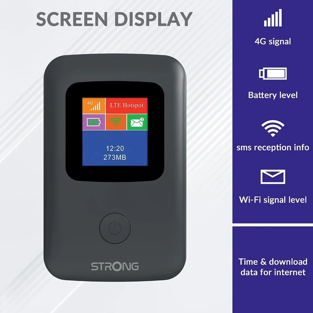 Мобильный маршрутизатор Wi-Fi STRONG 4GMIFI150D Черный (102205454) - Уценка - Фото 2 Мобильный маршрутизатор Wi-Fi STRONG 4GMIFI150D Черный (102205454) - Уценка - изображение 2