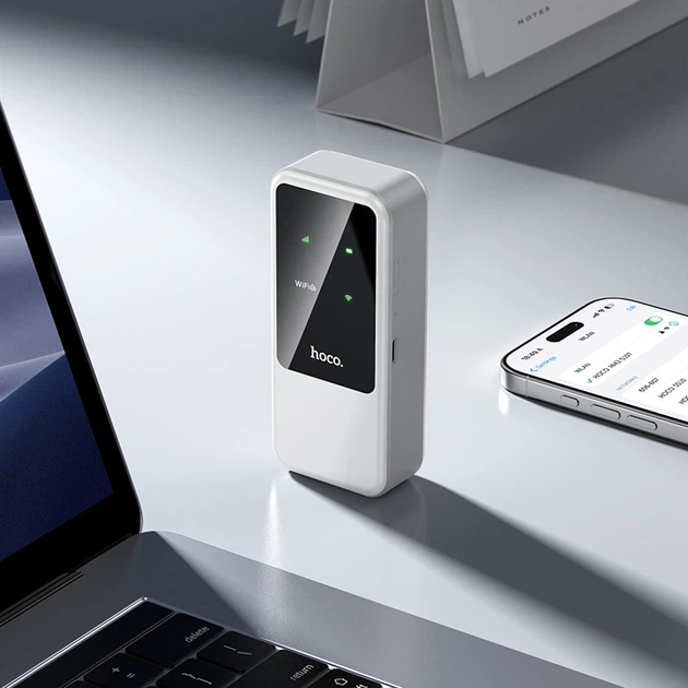 Мобільний 4G Wi-Fi роутер HOCO HI42 Mobile Portable WiFi Europe Asia and Africa із підтримкою SIM-карт та Wi-Fi 6 Білий - зображення 7